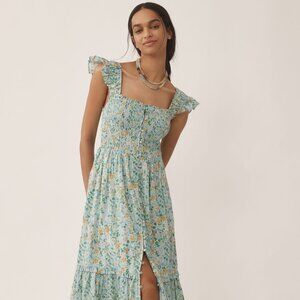 NWT Anthropologie Peregrine Midi Dress – Blue Floral, Size M